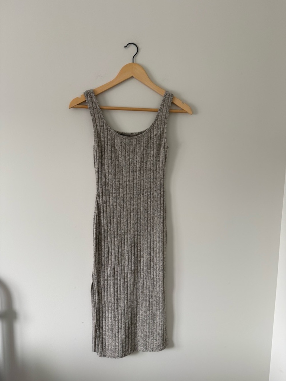 Heathered Grey Ribbed Knit Tank Dress (size XS)